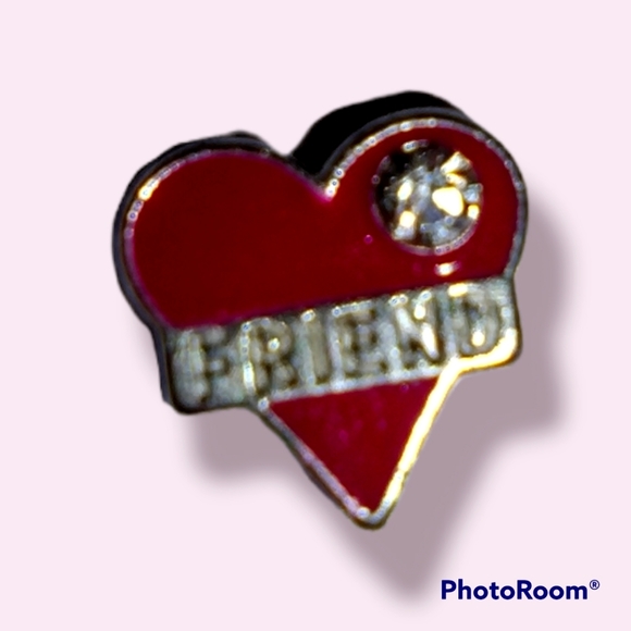Red Friend Heart Floating Charm - Picture 1 of 1
